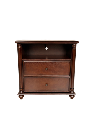 28" Nightstand with Charging Station, Rustic
