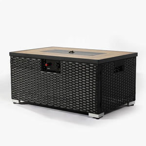 32" Propane Gas Fire Pit Table with Propane Tank Cover - Dark Gray