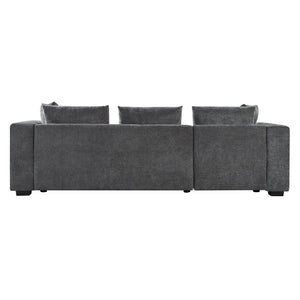 Modern L Shaped Sectional Sofa With Upholstery And Wooden Storage