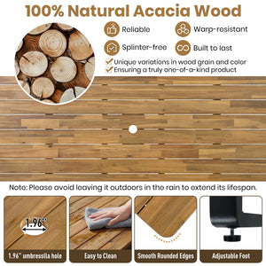 6-Piece Outdoor Dining Set with Acacia Wood