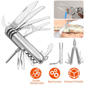 Outdoor Survival Tool Set Pocket Knife Pliers Flashlight Survival Emergency Kit for Camping Hiking Adventure Fishing Hunting