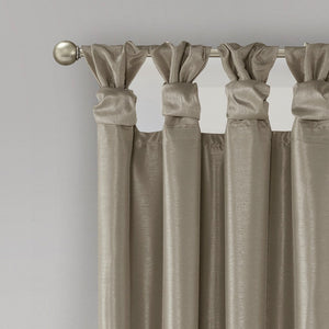 Twist Tab Total Blackout Window Curtain Panel Pewter 50x84