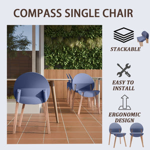 4 Piece Set Of Single Chairs, Traditional Elements With Round Table