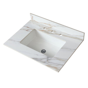 Vanity Top With Undermount Sink And Backsplash, Sintered Stone
