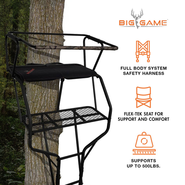 Big Game Guardian DXT Portable 2 Hunter Tree Ladder Stand, 18 Foot (2 Pack)