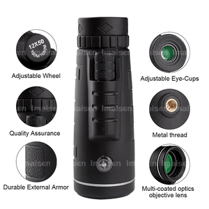 Dual Focus 12x50 Waterproof Monocular Spotting Scope With Universal Phone Mount