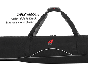 BLACK ATHALON 360 WHEELING DOUBLE SKI BAG - PADDED - 190CM - TRAPSKI