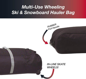 BLACK ATHALON 370 Multi-Use Wheeling Ski/Snowboard Bag - 185cm - TRAPSKI