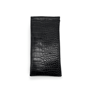 Black Faux Croco Soft Pouch - TRAPSKI
