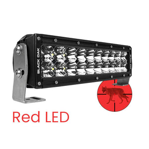 Black Oak 10" Red LED Predator Hunting Light Bar - Combo Optics - Black Housing - Pro Series 3.0 - TRAPSKI