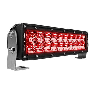 Black Oak 10" Red LED Predator Hunting Light Bar - Combo Optics - Black Housing - Pro Series 3.0 - TRAPSKI