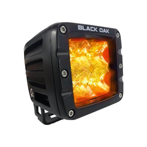 Black Oak 2" Amber LED Pod Light - Flood Optics - Black Housing - Pro Series 3.0 - TRAPSKI