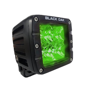Black Oak 2" Green LED Hog Hunting Pod Light - Flood Optics - Black Housing - Pro Series 3.0 - TRAPSKI