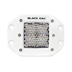 Black Oak 2" Marine Flush Mount LED Pod Light - Diffused Optics - White Housing - Pro Series 3.0 - TRAPSKI