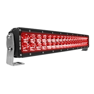 Black Oak 20" Curved Double Row Red LED Predator Hunting Light Bar - Combo Optics - Black Housing - Pro Series 3.0 - TRAPSKI