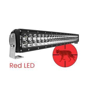 Black Oak 30" Curved Double Row Red LED Predator Hunting Light Bar - Combo Optics - Black Housing - Pro Series 3.0 - TRAPSKI