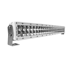 Black Oak 30" Marine Curved Double Row LED Light Bar - Spot Optics - White Housing - Pro Series 3.0 - TRAPSKI
