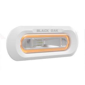 Black Oak Low Pro Marine Spreader Light - Flush Mount - White Housing - Amber LED - TRAPSKI