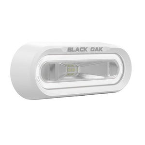 Black Oak Low Pro Off Road Spreader Light - Bracket Mount - White Housing - White LED - TRAPSKI