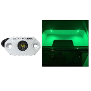 Black Oak Rock Accent Light - Green LEDs - White Housing - TRAPSKI
