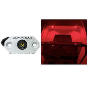 Black Oak Rock Accent Light - Red LEDs - White Housing - TRAPSKI