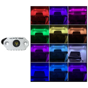 Black Oak Rock Accent Light - RGB - White Housing - TRAPSKI