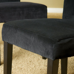 Black Velvet Dining Chair with Tufted Design - Charlotte