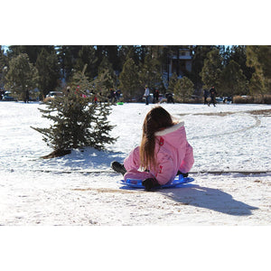 Slippery Racer Downhill Pro Adults and Kids Saucer Disc Snow Sled, Blue