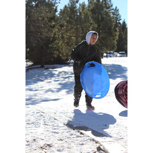 Slippery Racer Downhill Pro Adults and Kids Saucer Disc Snow Sled, Blue