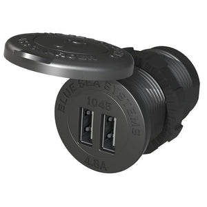 Blue Sea 1045 12/24V Dual USB Charger - 1-1/8" Socket Mount - TRAPSKI