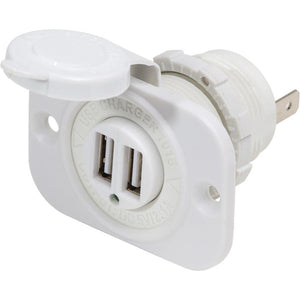 Blue Sea 12V DC Dual USB Charger Socket - White - TRAPSKI