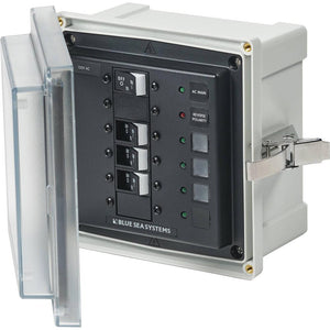 Blue Sea 3130 - SMS Panel Enclosure w/Main 3 Branch (15A) - 120V AC - TRAPSKI