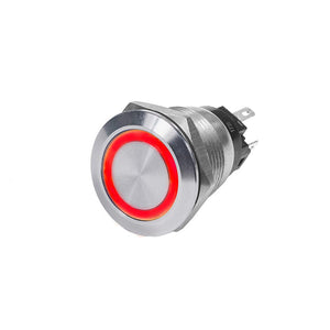 Blue Sea 4163 SS Push Button Switch - Off-(On) - Red - 10A - TRAPSKI