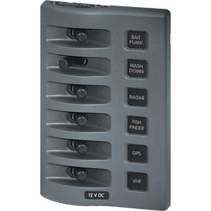 Blue Sea 4307 WeatherDeck 12V DC Waterproof Switch Panel - 6 Position - TRAPSKI