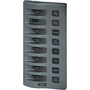 Blue Sea 4309 WeatherDeck 12V DC Waterproof Switch Panel - 8 Position - TRAPSKI