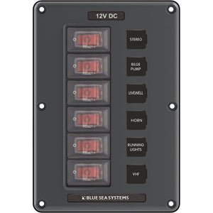 Blue Sea 4322 Circuit Breaker Switch Panel 6 Position - Gray - TRAPSKI