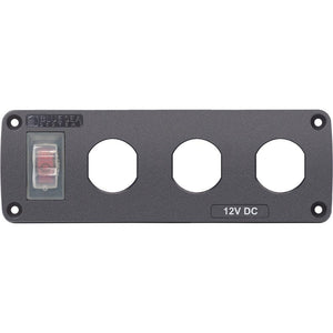 Blue Sea 4367 Water Resistant USB Accessory Panel - 15A Circuit Breaker, 3x Blank Apertures - TRAPSKI
