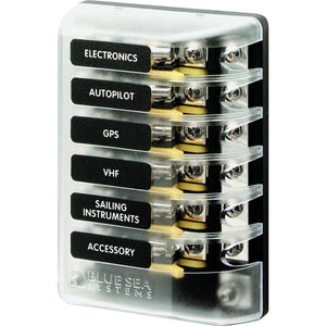 Blue Sea 5015 ST Glass Fuse Block w/Negative Bus - TRAPSKI