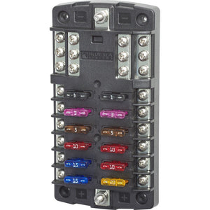 Blue Sea 5031 ST Blade Fuse Block w/o Cover - 12 Circuit w/Negative Bus - TRAPSKI