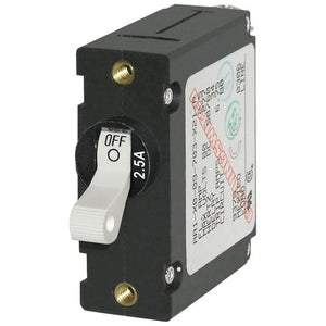 Blue Sea 7197 A-Series White Toggle Circuit Breaker - Single Pole 2.5A - TRAPSKI