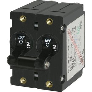 Blue Sea 7232 A-Series Double Pole Toggle - 10A - Black - TRAPSKI