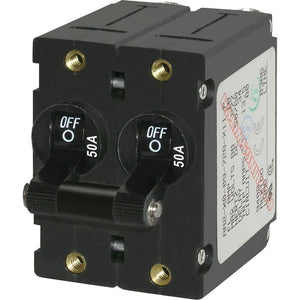 Blue Sea 7241 A-Series Double Pole Toggle - 50A - Black - TRAPSKI