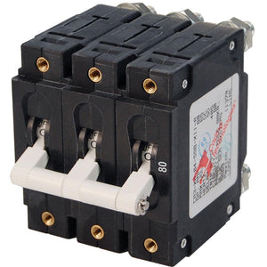 Blue Sea 7289 C-Series Triple Pole Circuit Breaker - 80A - TRAPSKI
