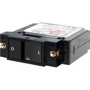 Blue Sea 7404 Single Pole Small Case 2" Flat Rocker Circuit Breaker - 20 Amp - TRAPSKI