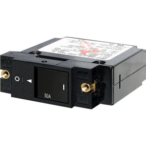 Blue Sea 7433 Single Pole Small Case 2" Slot Reset Rocker Circuit Breaker - 50 Amp - TRAPSKI