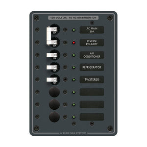 Blue Sea 8027 AC Main +6 Position Breaker Panel - White Switches - TRAPSKI