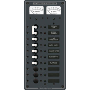Blue Sea 8074 AC Main +8 Positions Toggle Circuit Breaker Panel - White Switches - TRAPSKI
