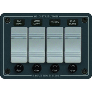 Blue Sea 8262 Waterproof Panel 4 Position - Slate Grey - TRAPSKI