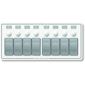 Blue Sea 8271 Water Resistant Panel - 8 Position - White - Horizontal Mount - TRAPSKI
