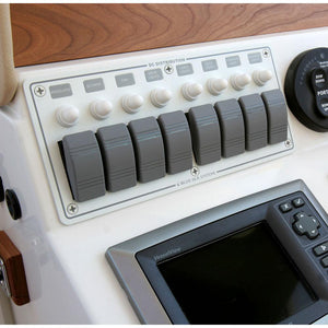 Blue Sea 8271 Water Resistant Panel - 8 Position - White - Horizontal Mount - TRAPSKI